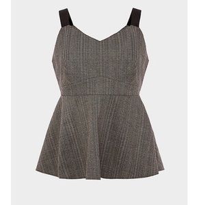 Torrid Grey Chevron Ponte Peplum Tank Size 00